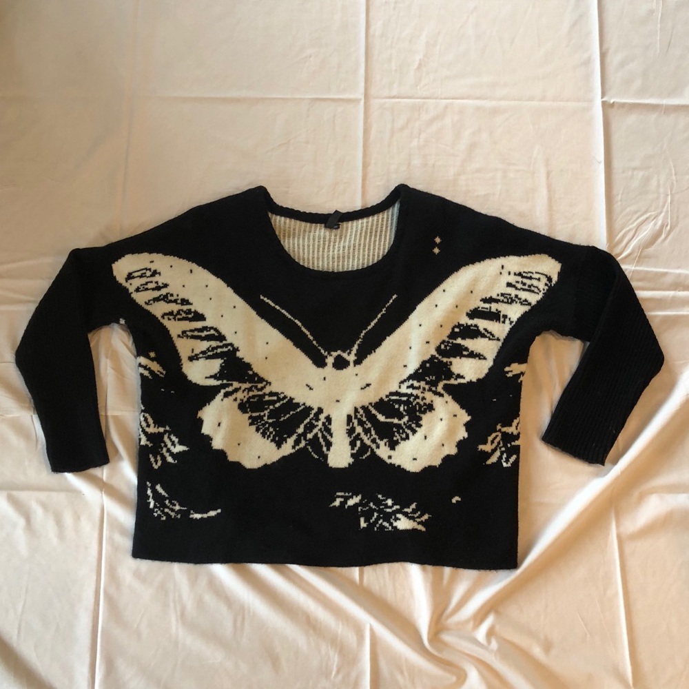 Black & White Butterfly Sweater